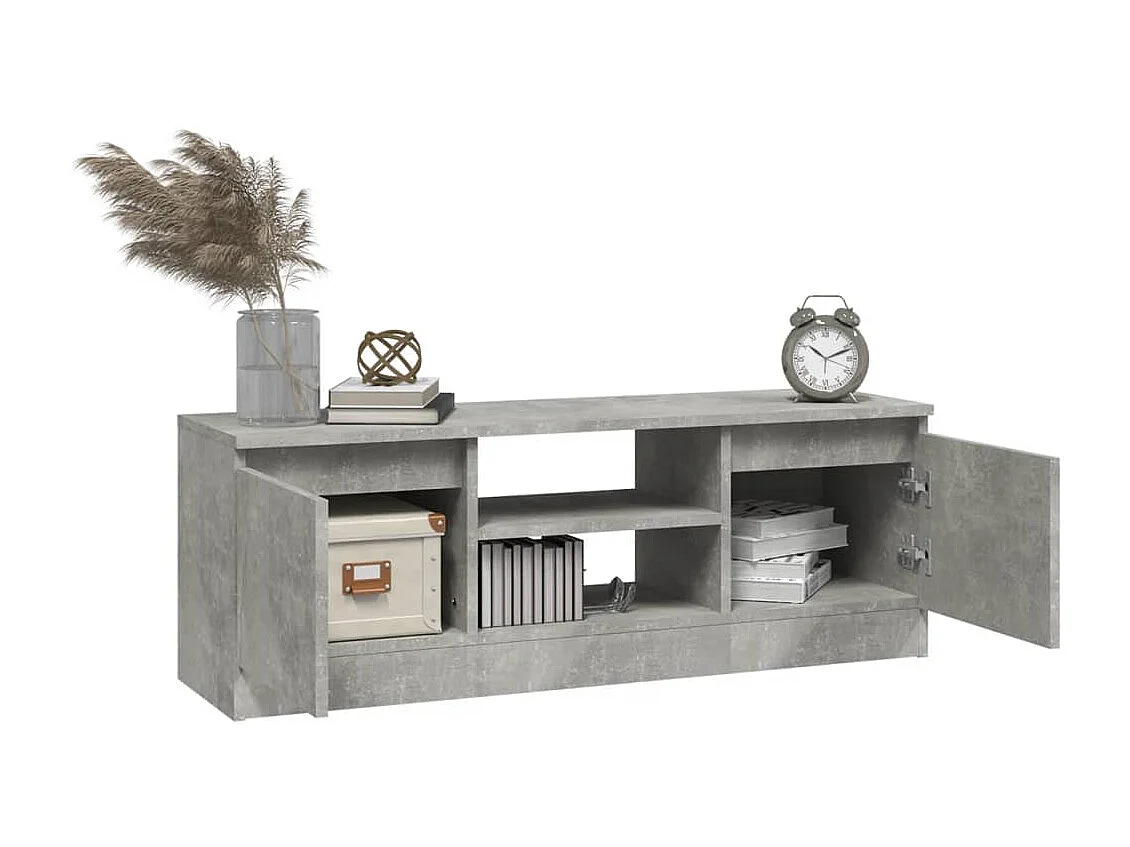 Meuble TV avec porte Gris béton 102x30x36 cm BE57368