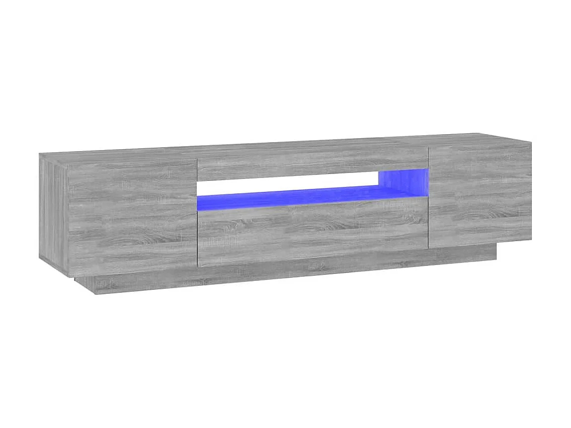 TV-Schrank,TV-Möbel mit LED-Leuchten Grau Sonoma 160x35x40 cm -gkd993989