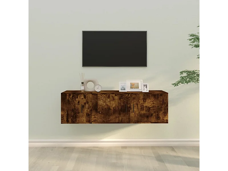 Ensemble de meubles TV 2 pcs Chêne fumé Bois d'ingénierie BE50326