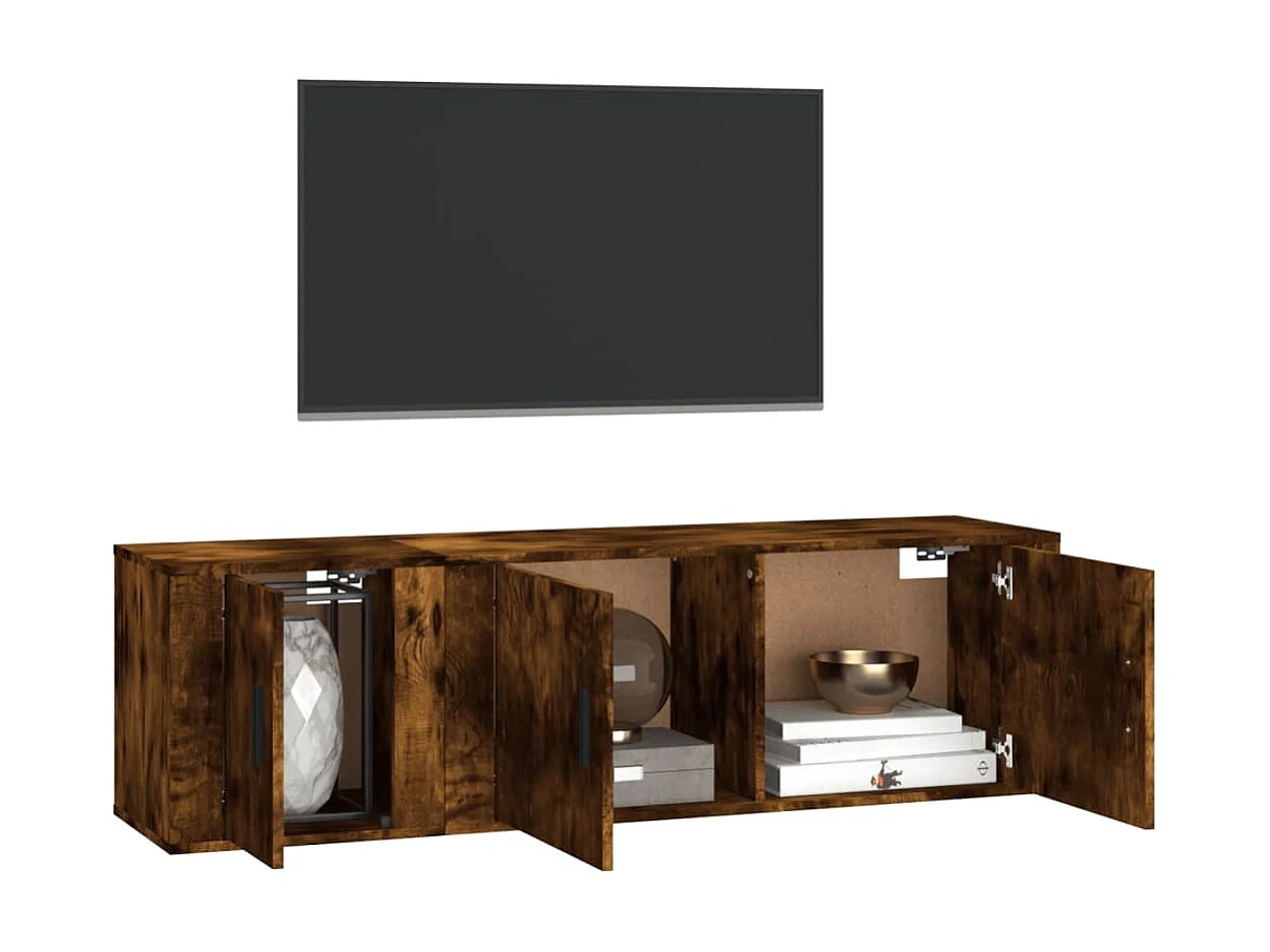 Ensemble de meubles TV 2 pcs Chêne fumé Bois d'ingénierie BE50326