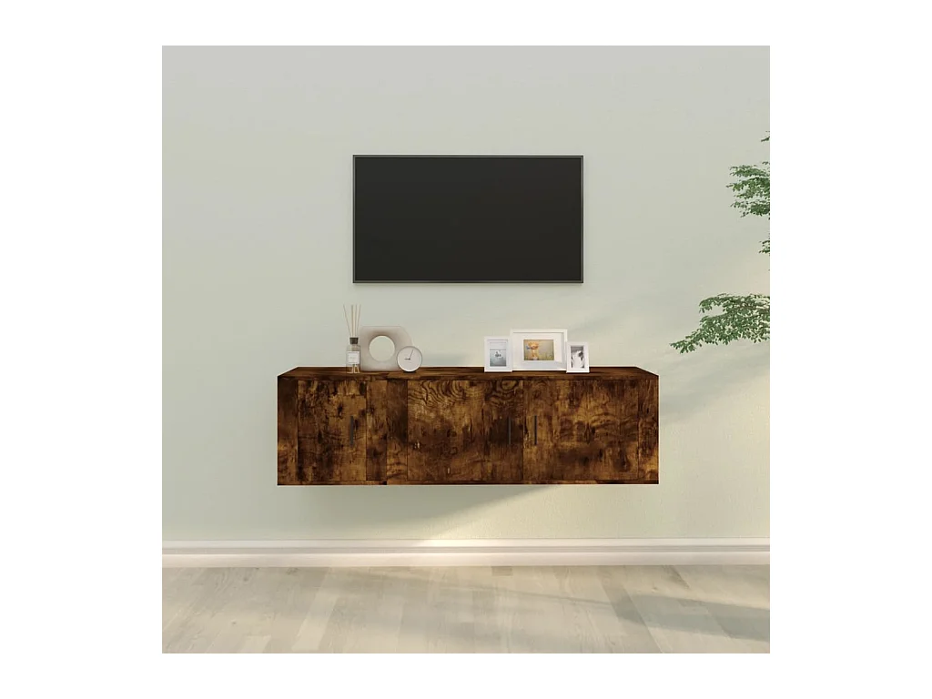 Ensemble de meubles TV 2 pcs Chêne fumé Bois d'ingénierie BE50326