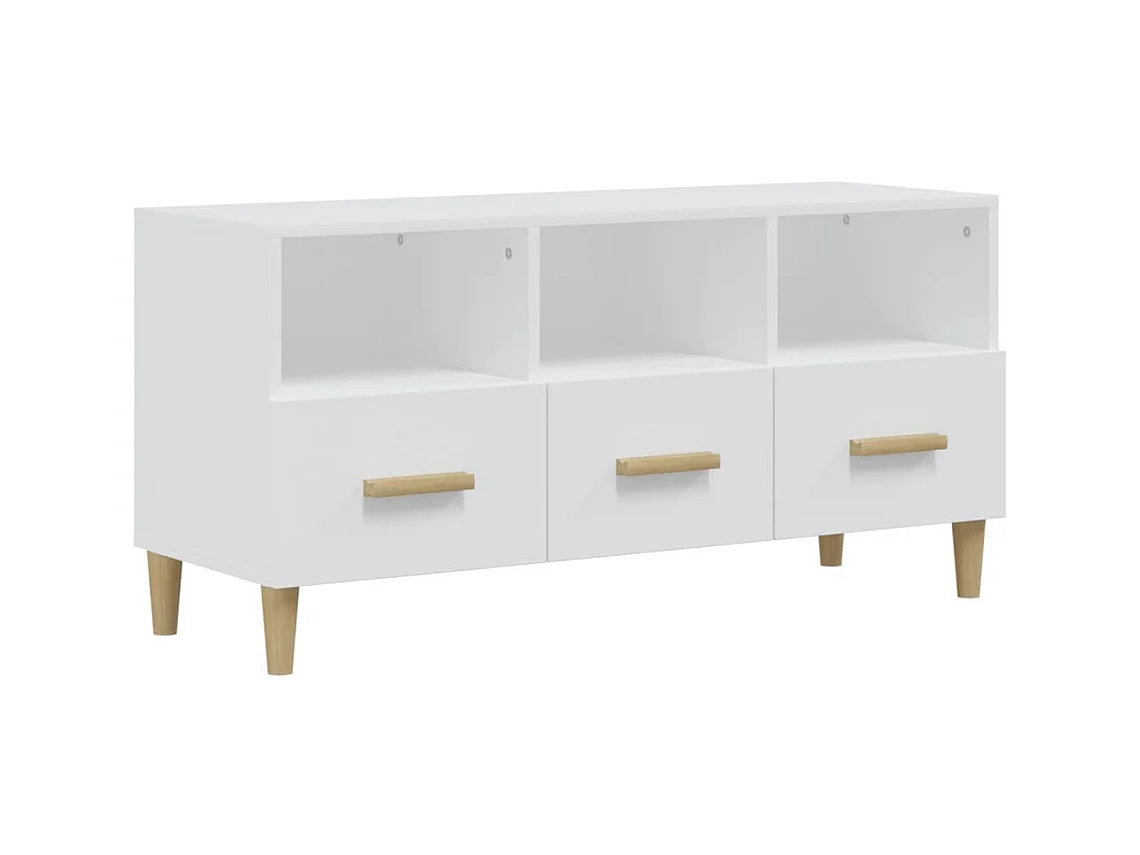TV-Schrank,TV-Möbel Hochglanz-Weiß 102x36x50 cm Holzwerkstoff -gkd813958