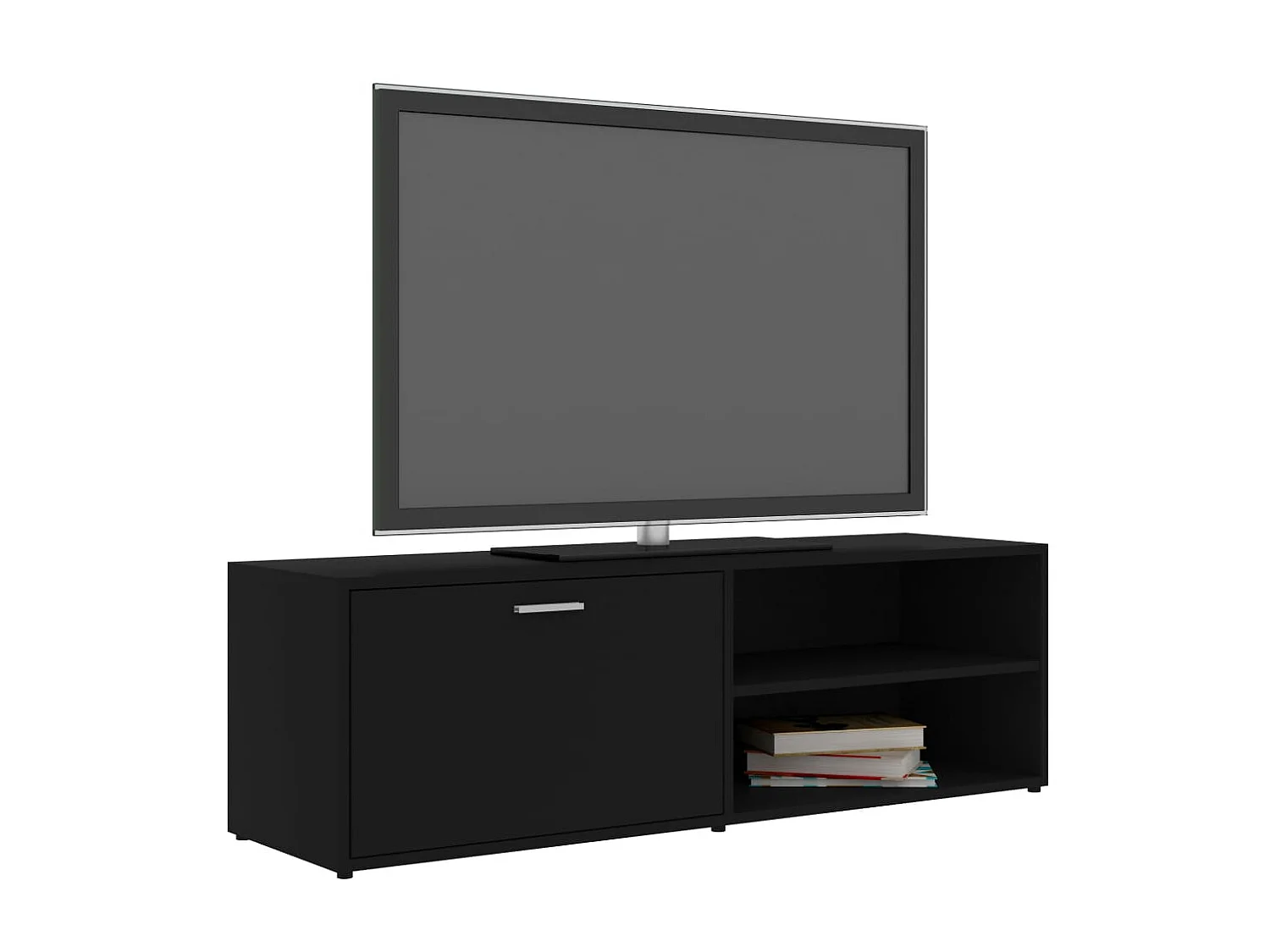 Móvel de TV 120x34x37 cm derivados de madeira preto PT480554