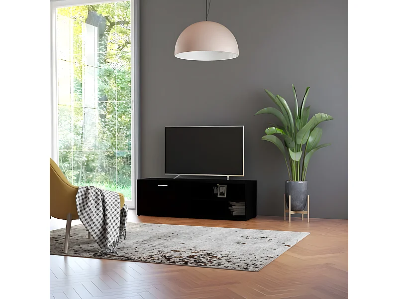 Meuble TV Noir 120x34x37 cm Aggloméré BE80861