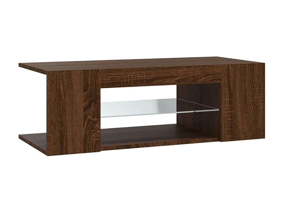 Mueble de TV con luces LED color roble marrón 90x39x30 cm ES39200