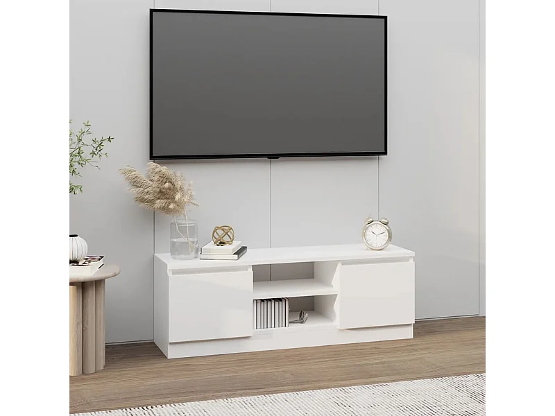 Meuble TV avec porte Blanc 102x30x36 cm BE72663