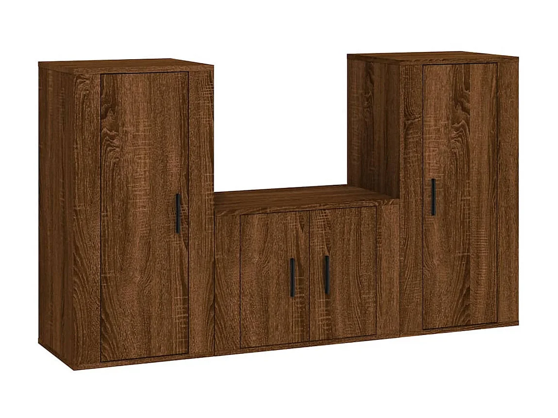 Ensemble de meubles TV 3 pcs Chêne marron Bois d'ingénierie BE61404