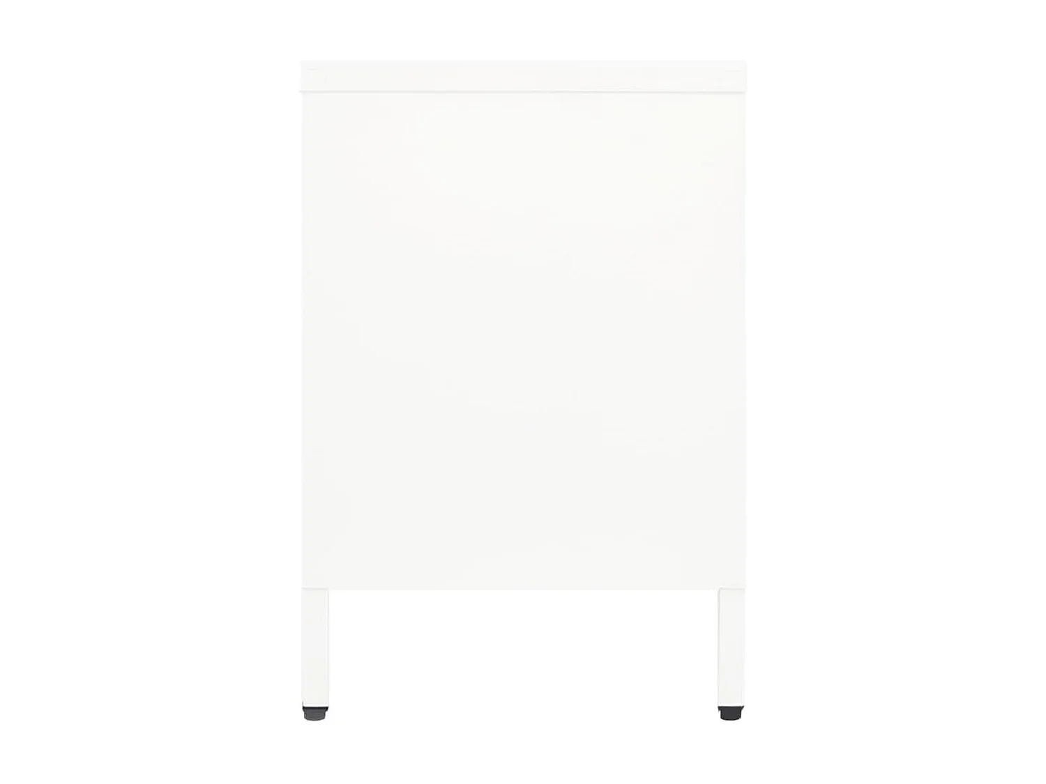 Meuble TV Blanc 105x35x52 cm Acier et verre BE14591