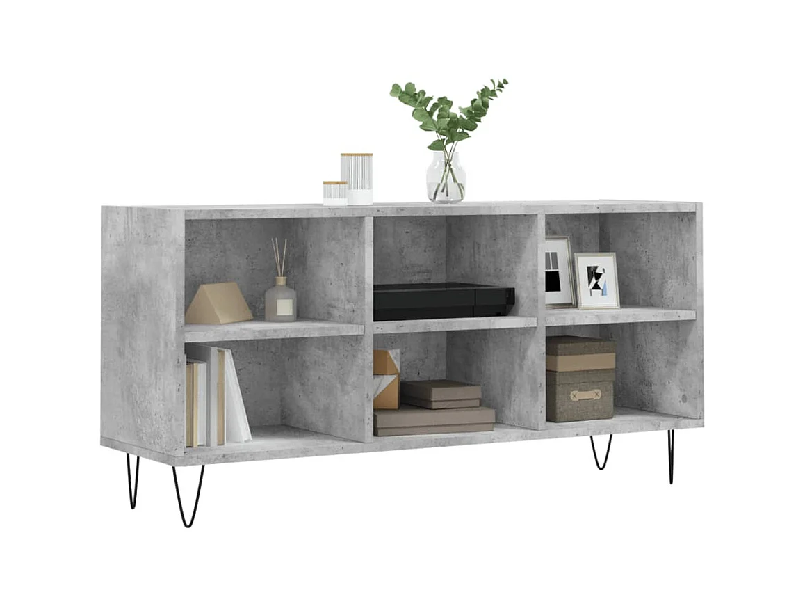 Meuble TV BEis béton 103,5x30x50 cm bois d'ingénierie BE74159