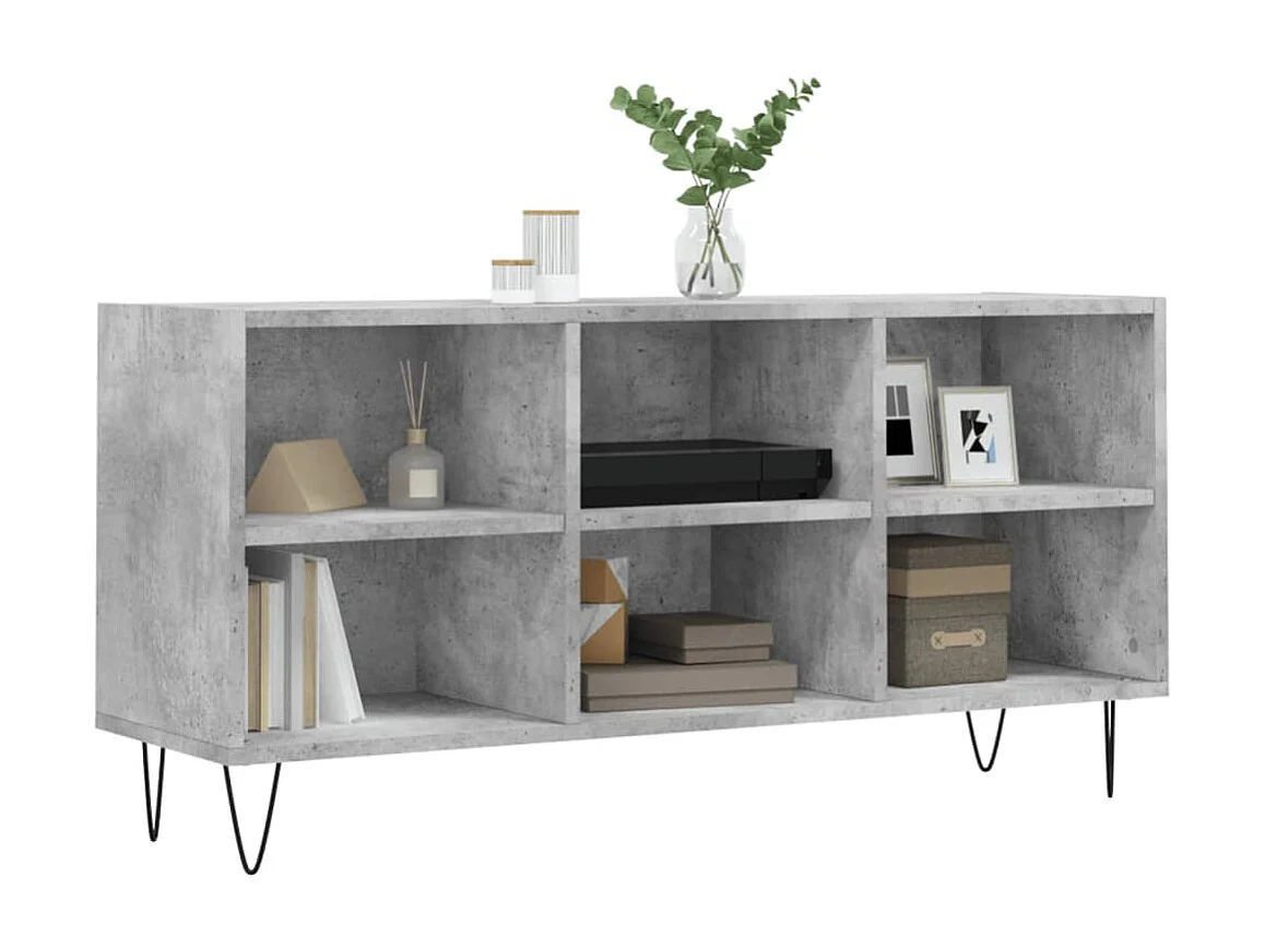 Meuble TV BEis béton 103,5x30x50 cm bois d'ingénierie BE74159