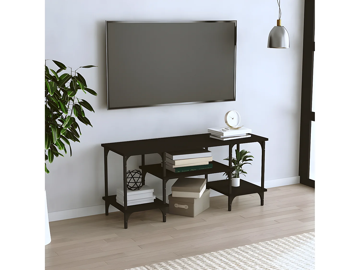 TV-Schrank,TV-Möbel Schwarz 102x35x45,5 cm Holzwerkstoff -gkd634601