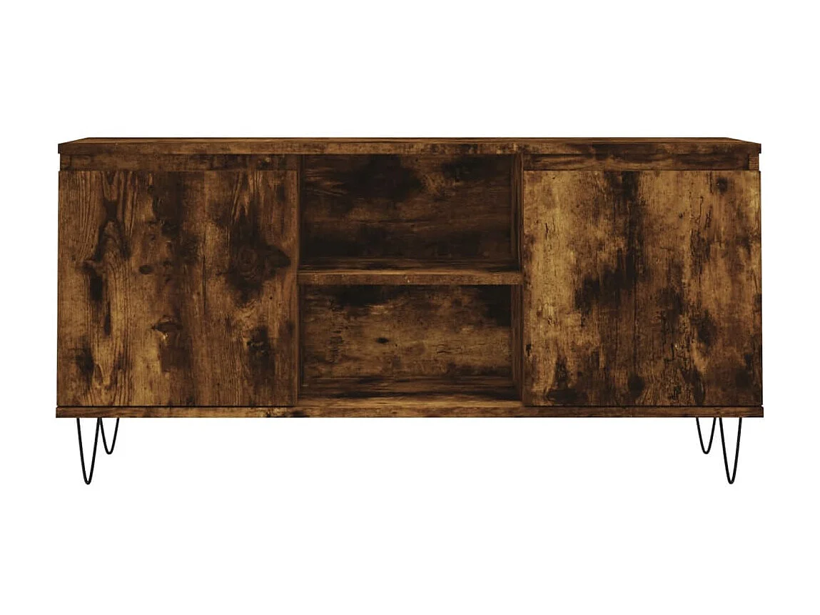 Mueble de TV madera de ingeniería roble ahumado 104x35x50 cm ES78497