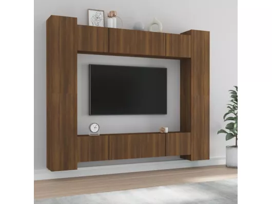 Kauf Unique 8-tlg. TV-Schrank-Set,TV-Möbel Braun Eichen-Optik Holzwerkstoff -gkd446336