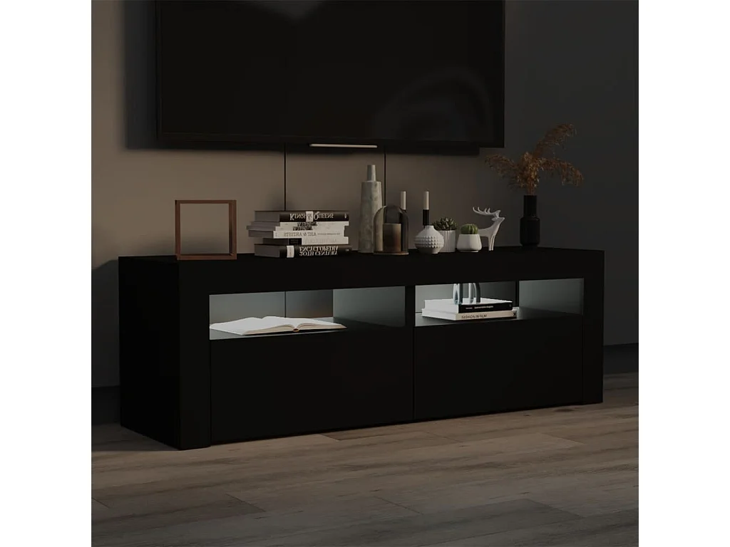 TV-Schrank,TV-Möbel mit LED-Leuchten Schwarz 120x35x40 cm -gkd800772