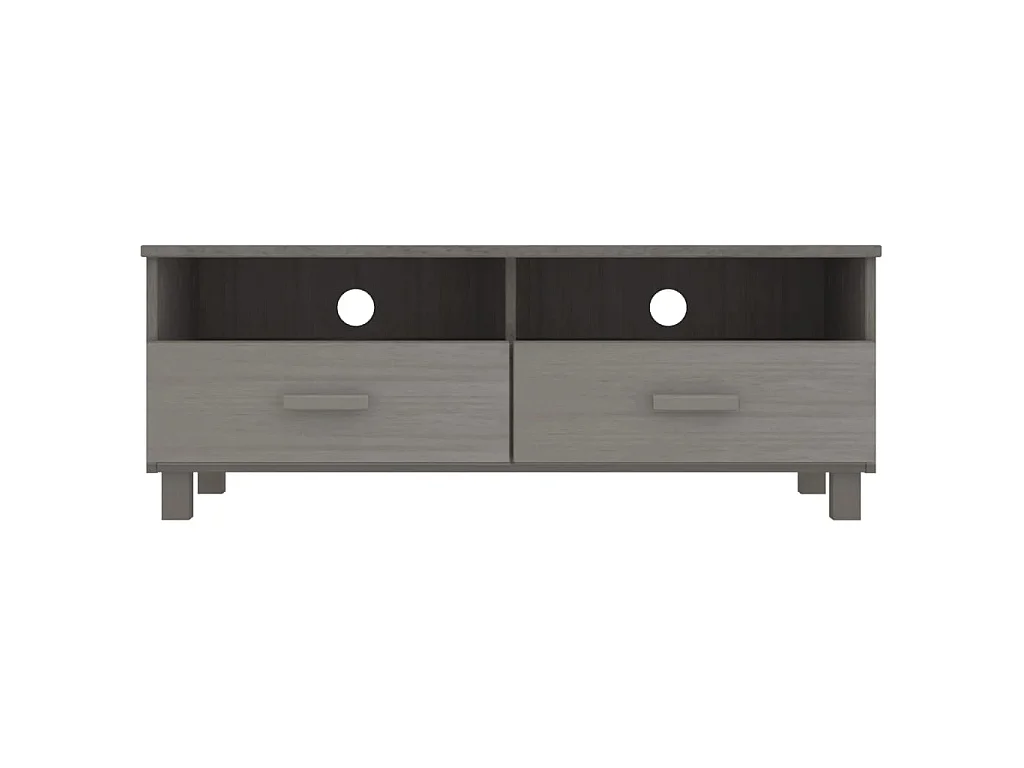 Meuble TV HAMAR Gris 106x40x40 cm Bois massif de pin BE43891