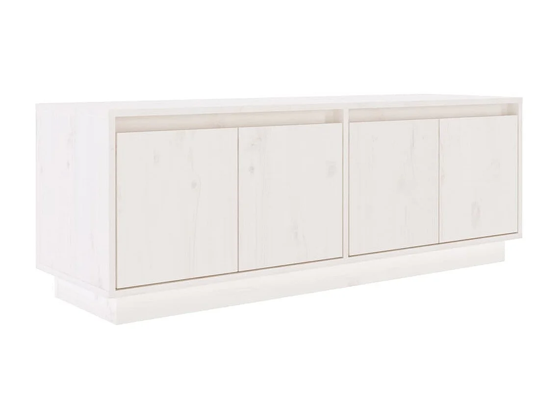 Tv-meubel 110x34x40 cm massief grenenhout wit NL521808