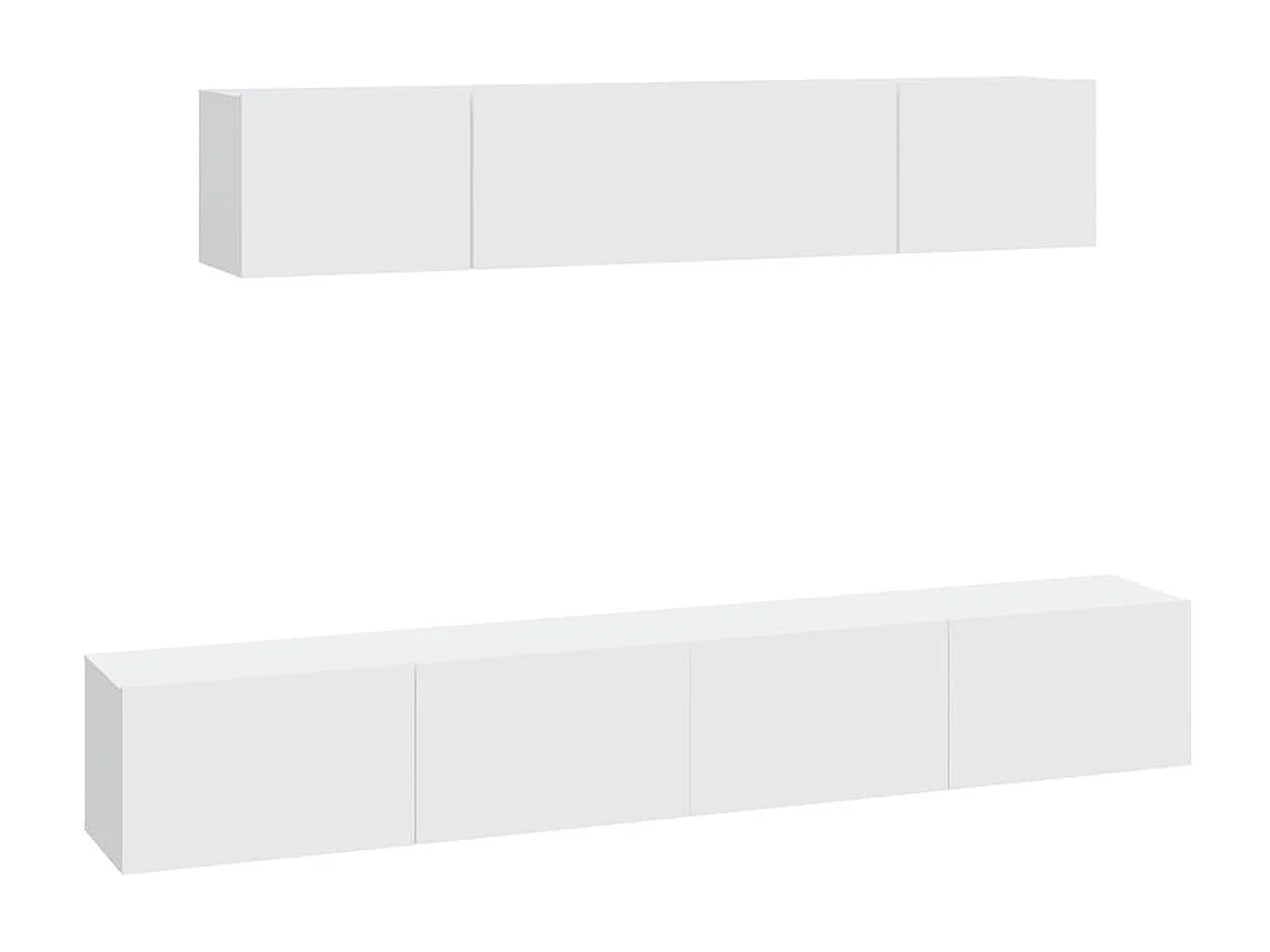 Meubles TV 4 pcs Blanc Bois d'ingénierie BE98771