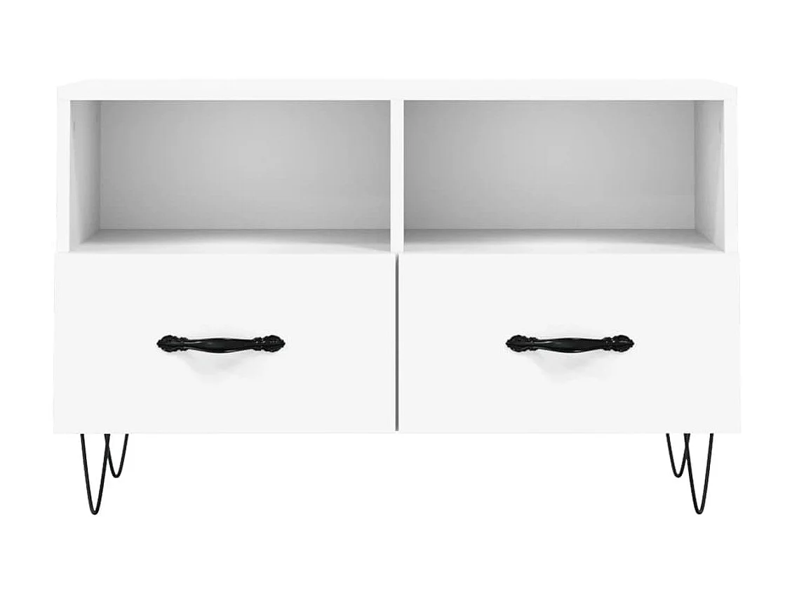 Meuble TV Blanc 80x36x50 cm Bois d'ingénierie BE11042