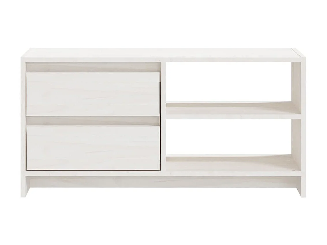 TV-Schrank,TV-Möbel Weiß 80x31x39 cm Massivholz Kiefer -gkd316827