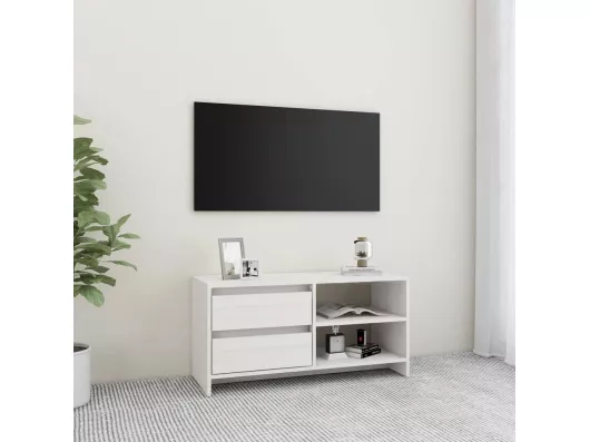 Kauf Unique TV-Schrank,TV-Möbel Weiß 80x31x39 cm Massivholz Kiefer -gkd316827