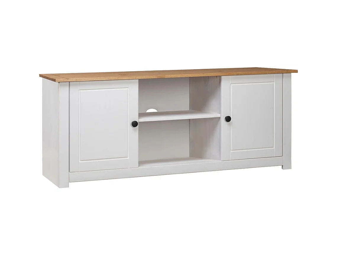 Tv-kast Panama Range 120x40x50 cm massief grenenhout wit NL581577