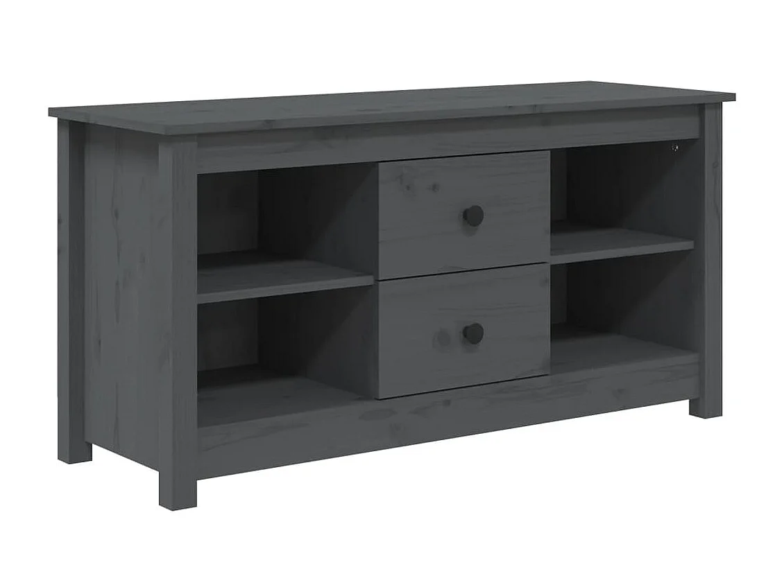 Móvel de TV 103x36,5x52 cm madeira de pinho maciça cinzento PT642192
