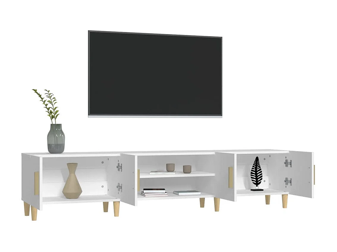 Meuble TV blanc 180x31,5x40 cm bois d'ingénierie BE97484
