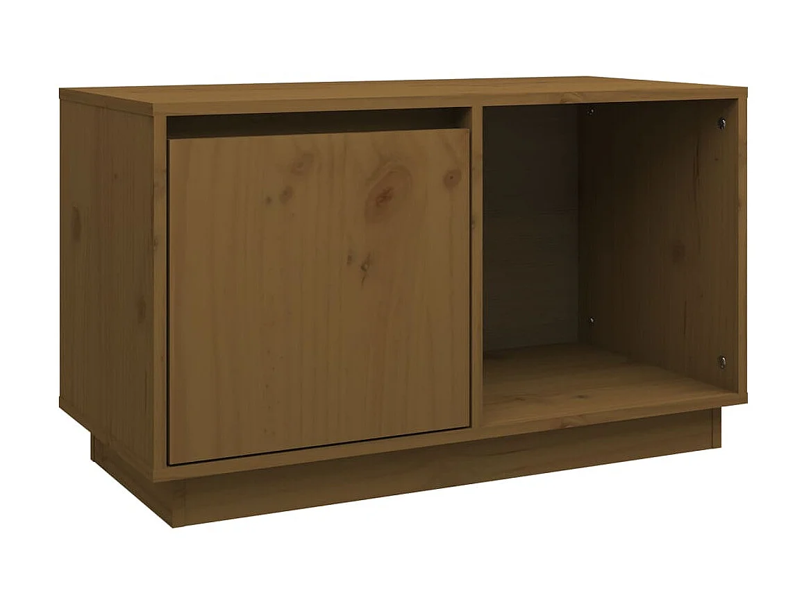 Meuble TV Marron miel 74x35x44 cm Bois de pin massif BE49217