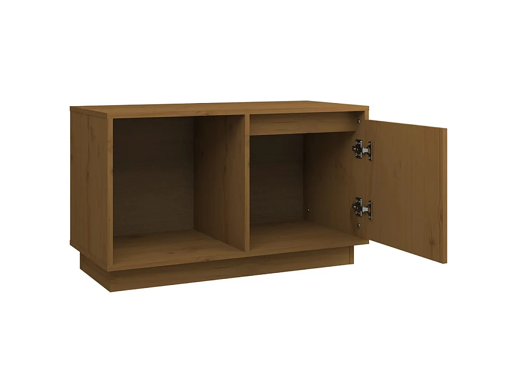 Meuble TV Marron miel 74x35x44 cm Bois de pin massif BE49217