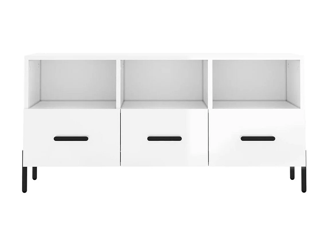Meuble TV Blanc brillant 102x36x50 cm Bois d'ingénierie BE39034