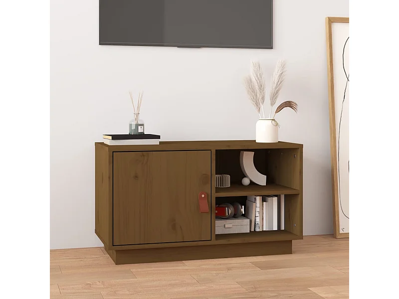 Tv-meubel 70x34x40 cm massief grenenhout honingbruin NL901210