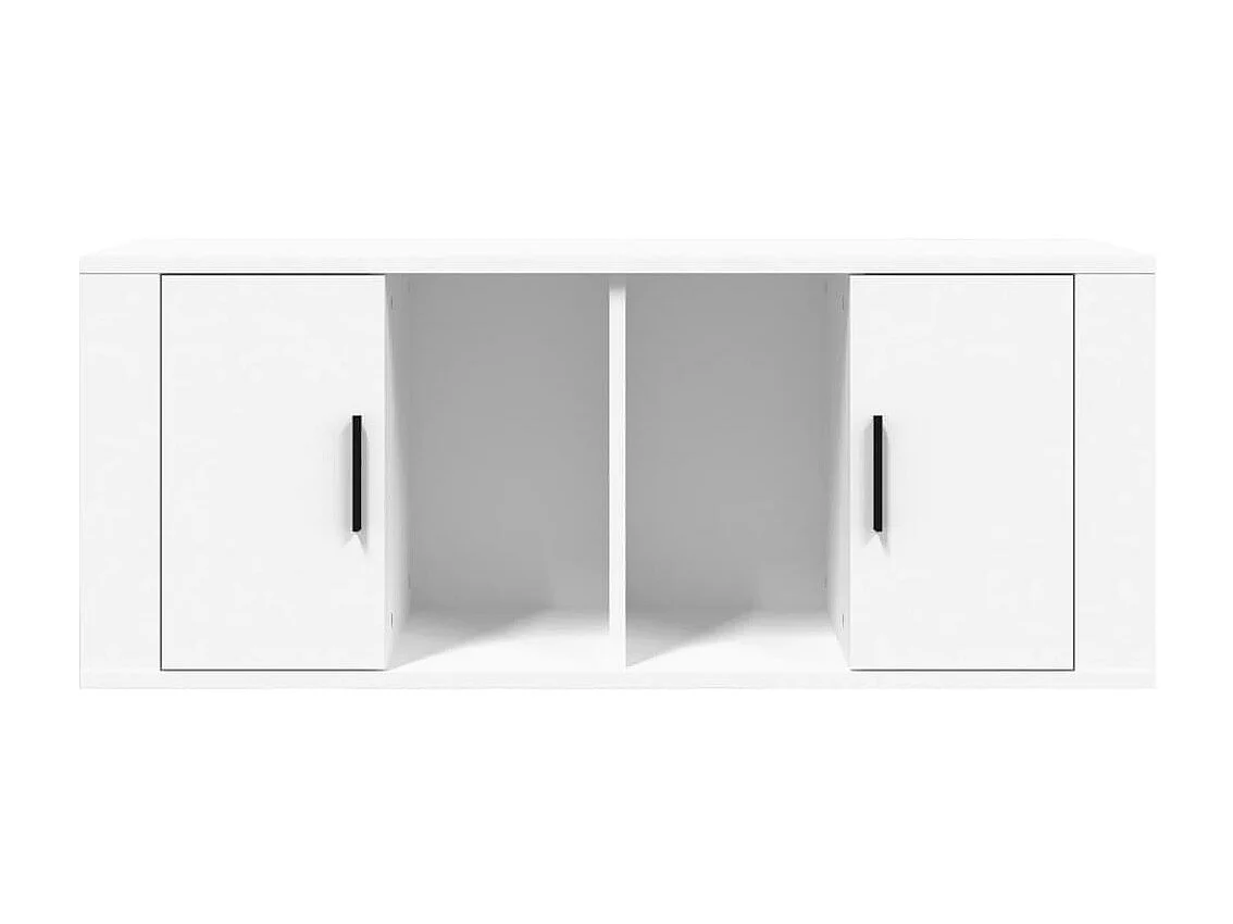 Meuble TV Blanc 100x35x40 cm Bois d'ingénierie BE78060