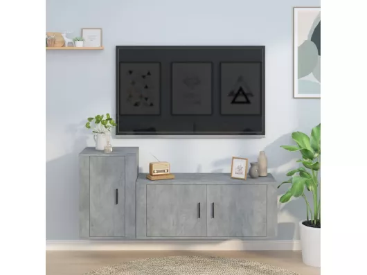 Kauf Unique 2-tlg. TV-Schrank-Set,TV-Möbel Betongrau Holzwerkstoff -gkd779890