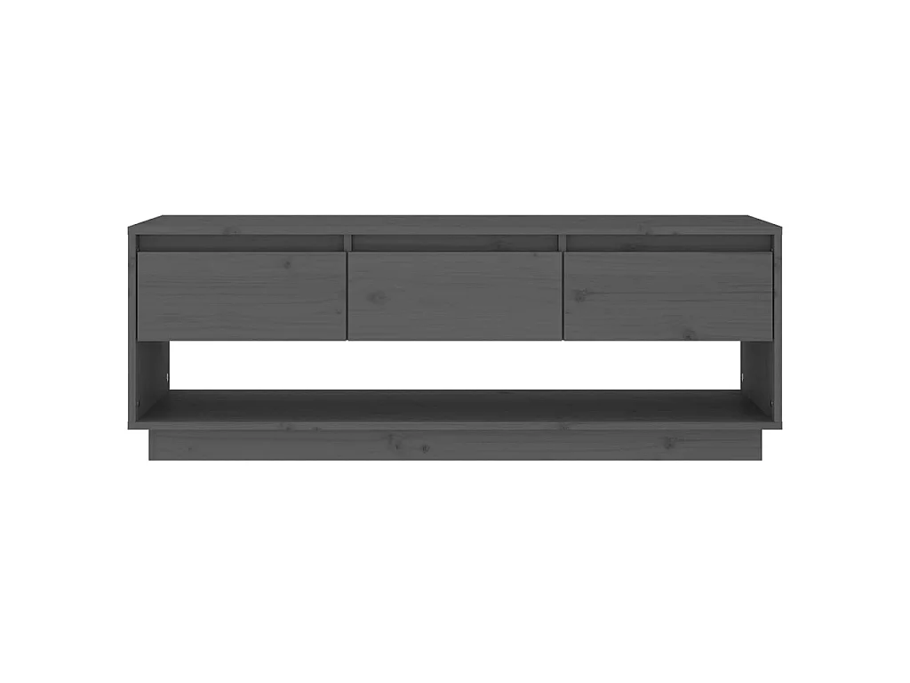 Meuble TV Gris 110,5x34x40 cm Bois de pin massif BE49414