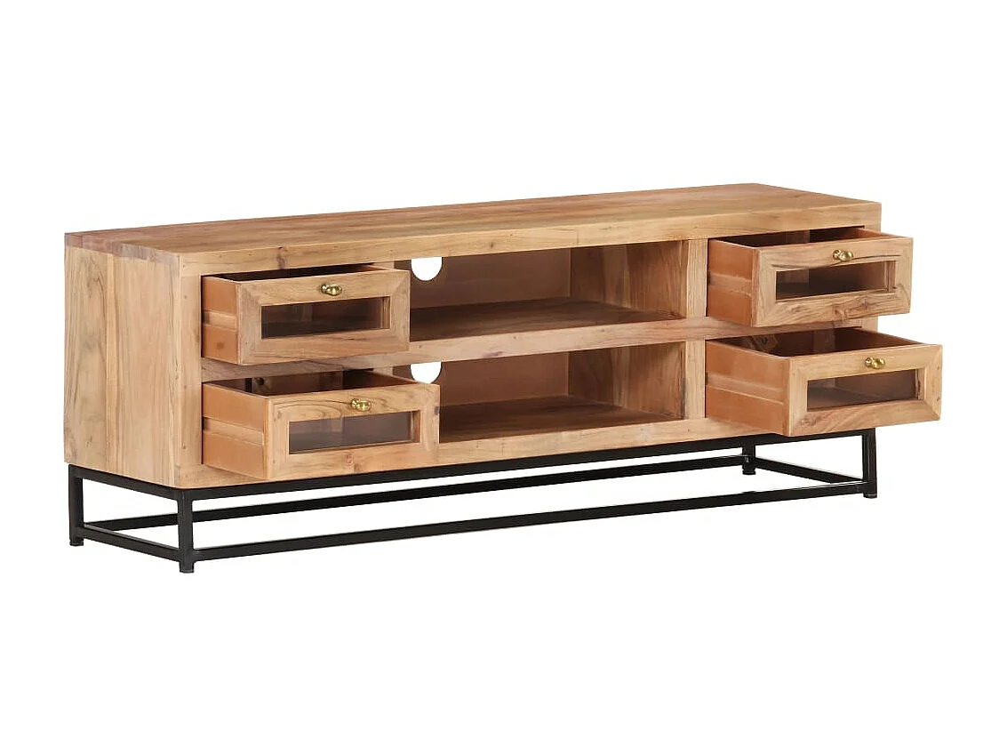 Meuble TV 110x30x40 cm Bois d'acacia massif BE95437