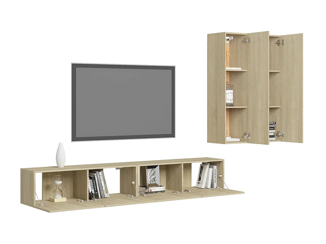 Ensemble de meubles TV 4 pcs Chêne sonoma Bois d'ingénierie BE80916
