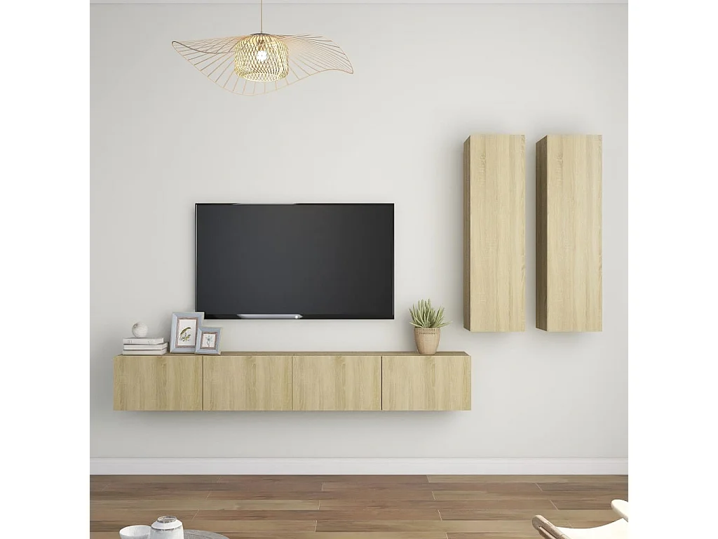 Ensemble de meubles TV 4 pcs Chêne sonoma Bois d'ingénierie BE80916