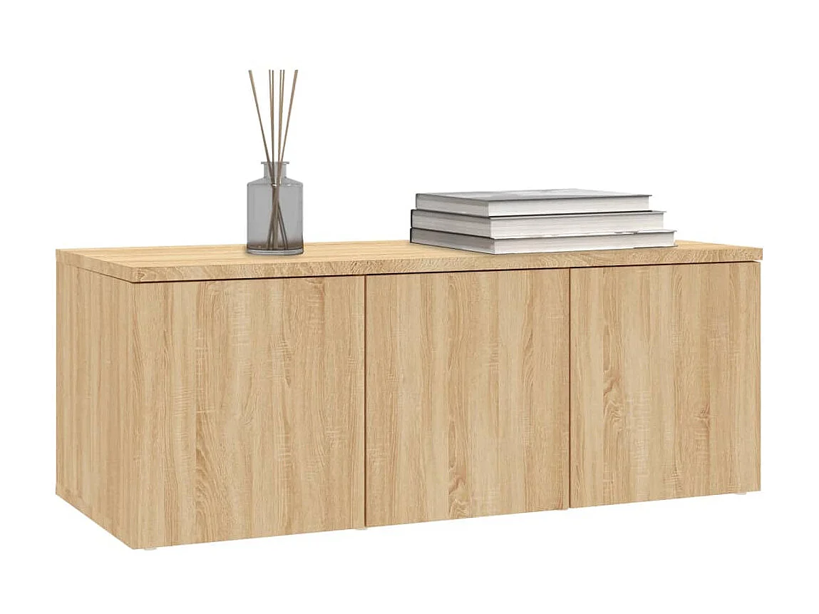 Mueble de TV madera contrachapada color roble 80x34x30 cm ES80473