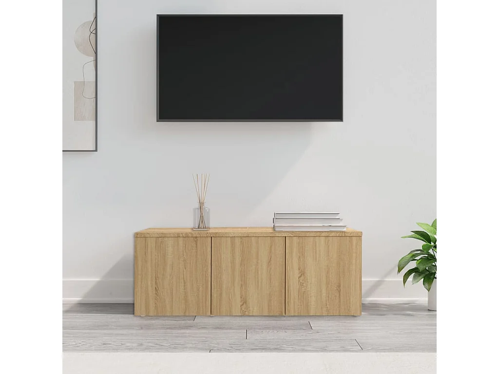 Tv-meubel 80x34x30 cm bewerkt hout sonoma eikenkleurig NL95200