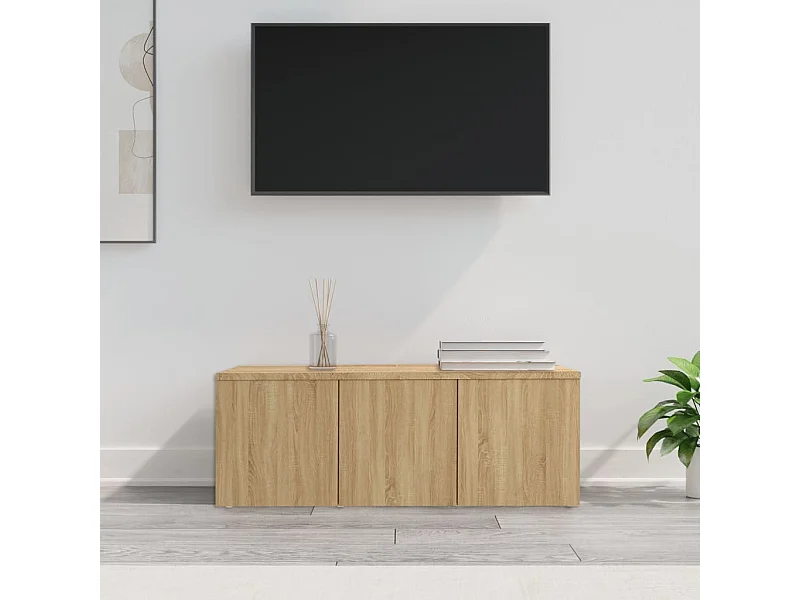Tv-meubel 80x34x30 cm bewerkt hout sonoma eikenkleurig NL95200