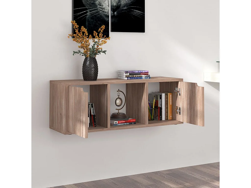 Mueble TV madera de ingeniería roble sonoma 88,5x27,5x30,5 cm ES99422