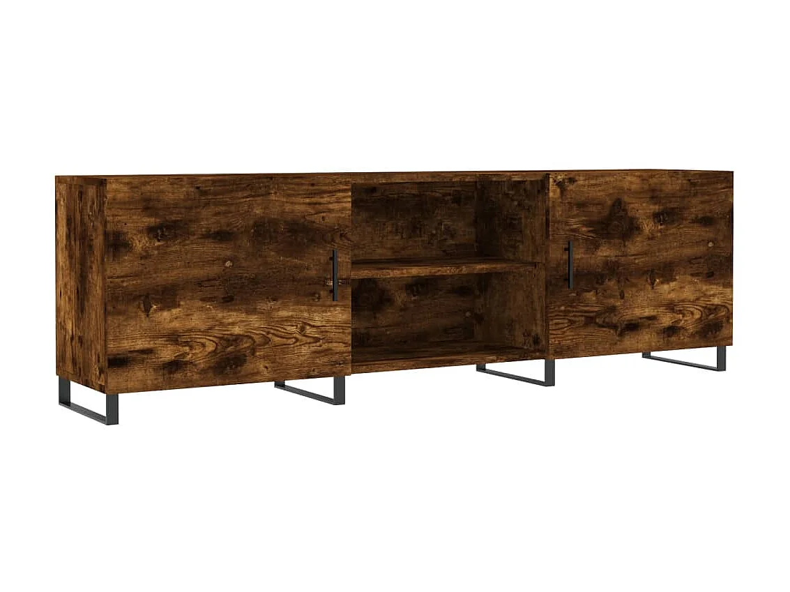 Meuble TV chêne fumé 150x30x50 cm bois d'ingénierie BE28043