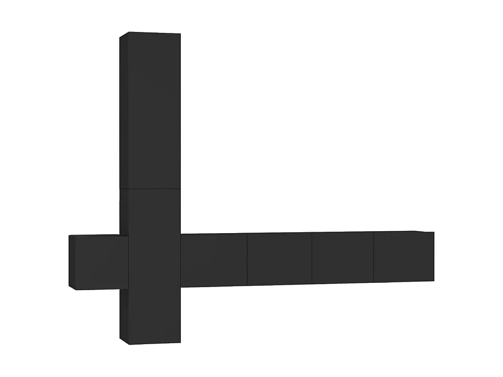 Meubles TV 5 pcs Noir Aggloméré BE56044