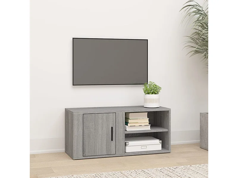 Meuble TV Sonoma gris 80x31,5x36 cm Bois d'ingénierie BE10241