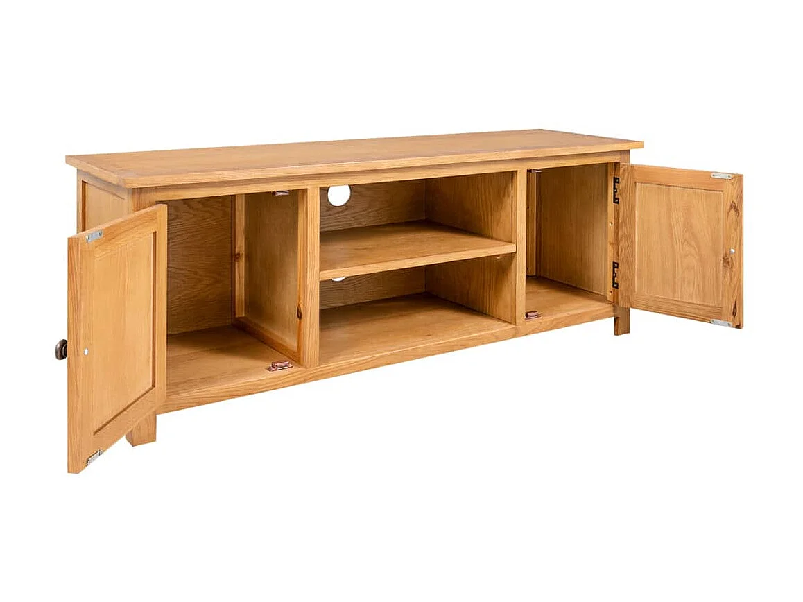 Meuble TV 110x35x44 cm Bois de chêne massif BE95442