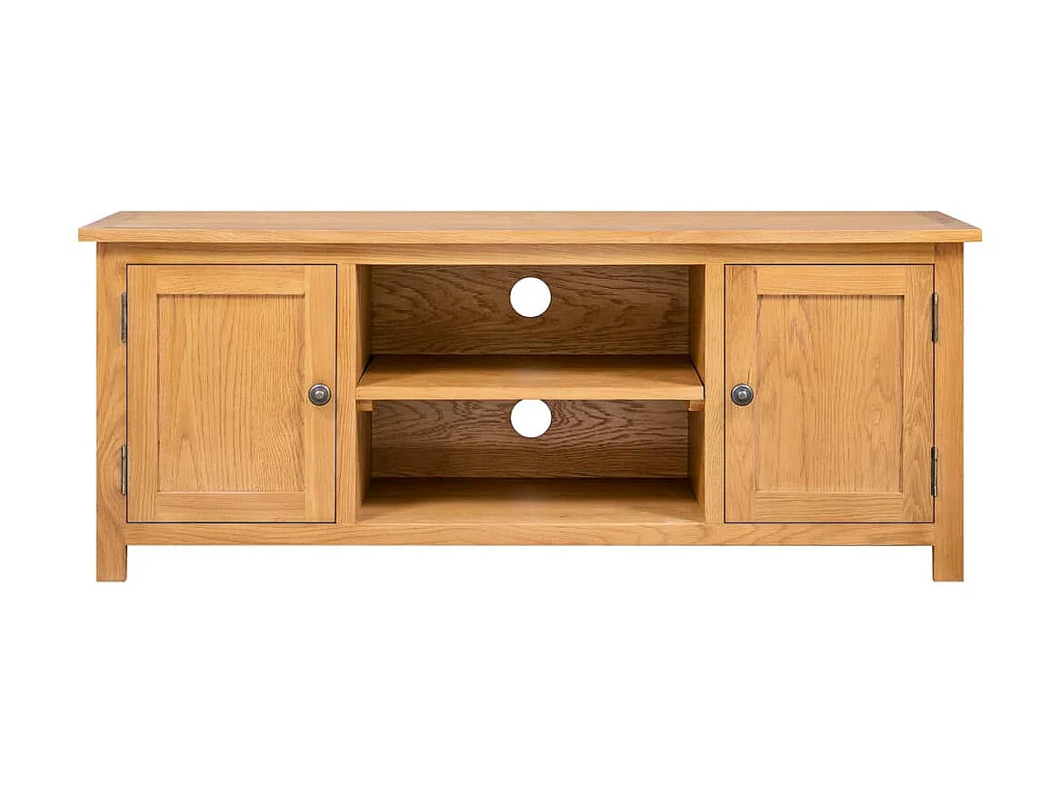 Meuble TV 110x35x44 cm Bois de chêne massif BE95442