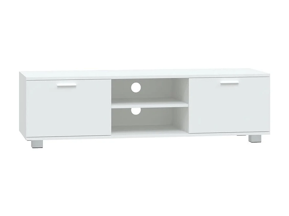 Meuble TV Blanc 140x40,5x35 cm Bois d'ingénierie GR64657