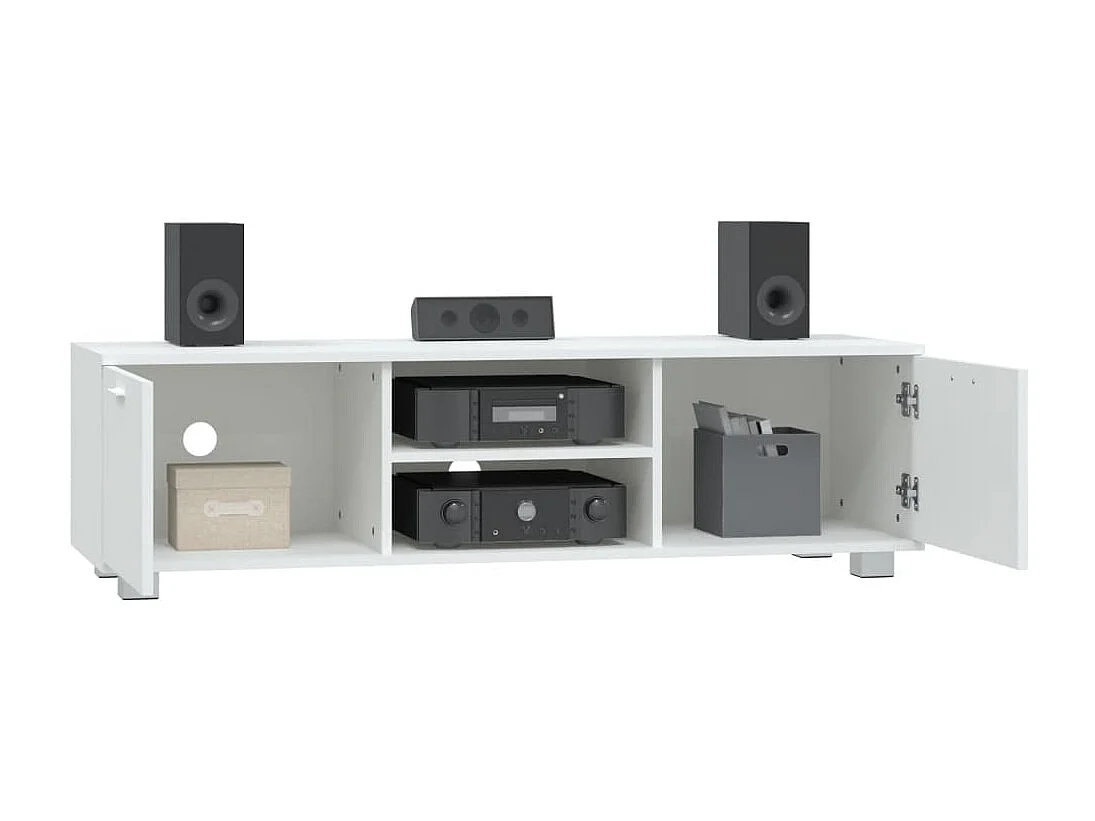 Meuble TV Blanc 140x40,5x35 cm Bois d'ingénierie GR64657