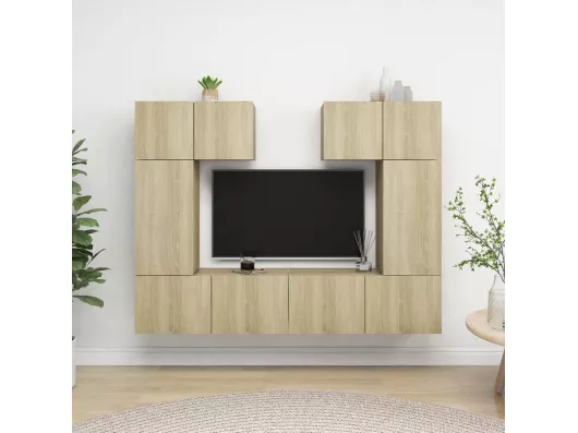 Kauf Unique 6-tlg. TV-Schrank-Set,TV-Möbel Sonoma-Eiche Holzwerkstoff -gkd947082