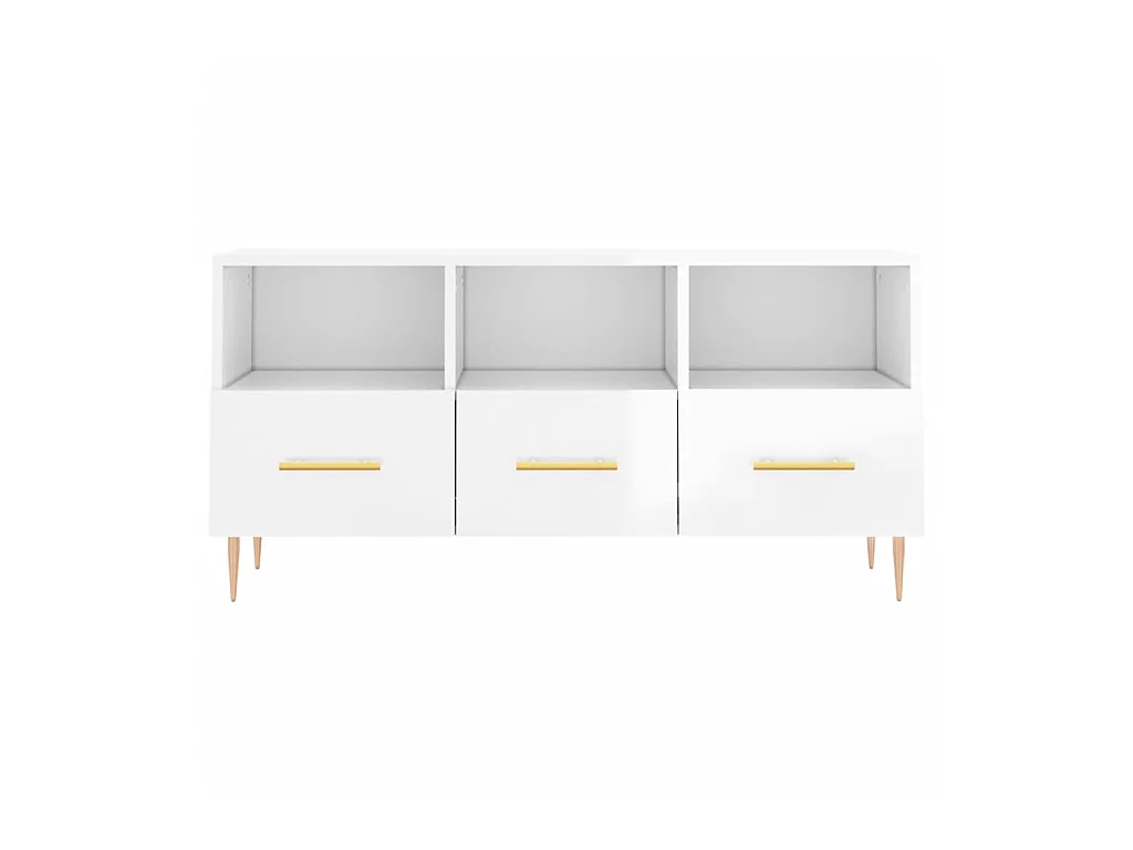 TV-Schrank,TV-Möbel Hochglanz-Weiß 102x36x50 cm Holzwerkstoff -gkd235639